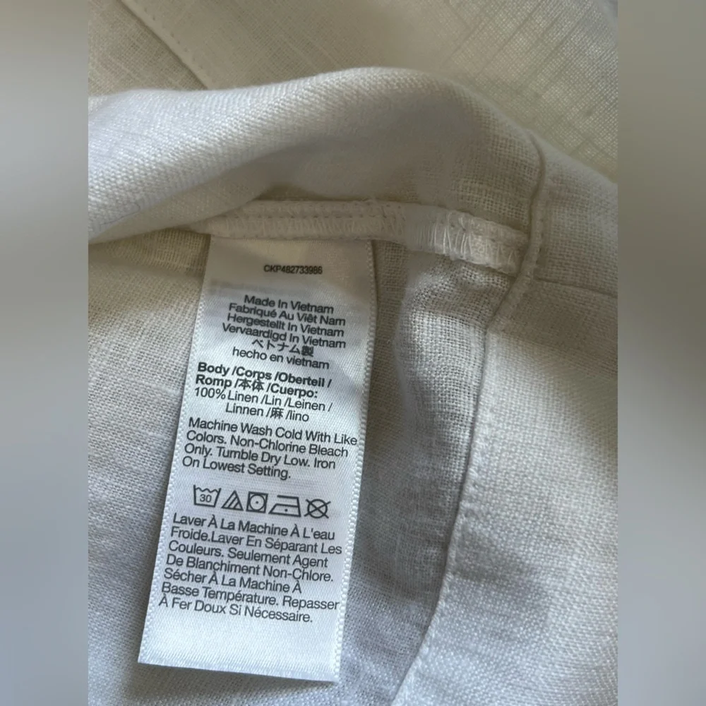 🆕Madewell Bateau-Neck Tank in 100% Linen COLOR Eyelet White Sz Small - Picture 12 of 12